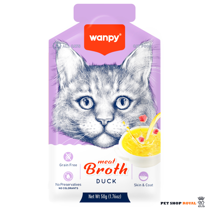 سوپ گربه ونپی با طعم اردک سفارش اروپا وزن 50 گرم Wanpy Meat Broth